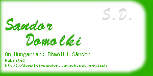 sandor domolki business card